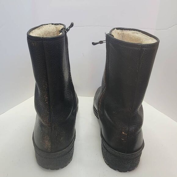 Henke Unisex Black Spini St. Moritz Shearling Fur Lined Snow Boots Size W 10/M 8 - Picture 4 of 9